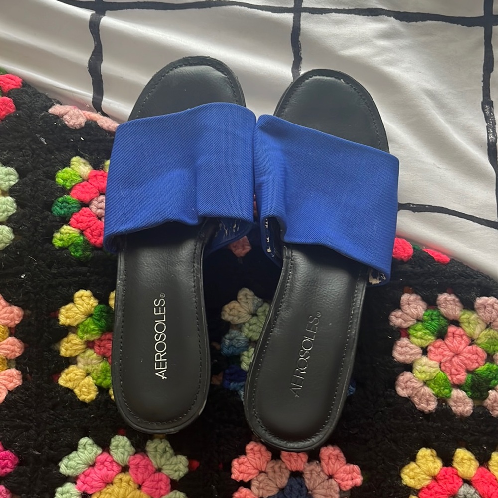Blue platform slides